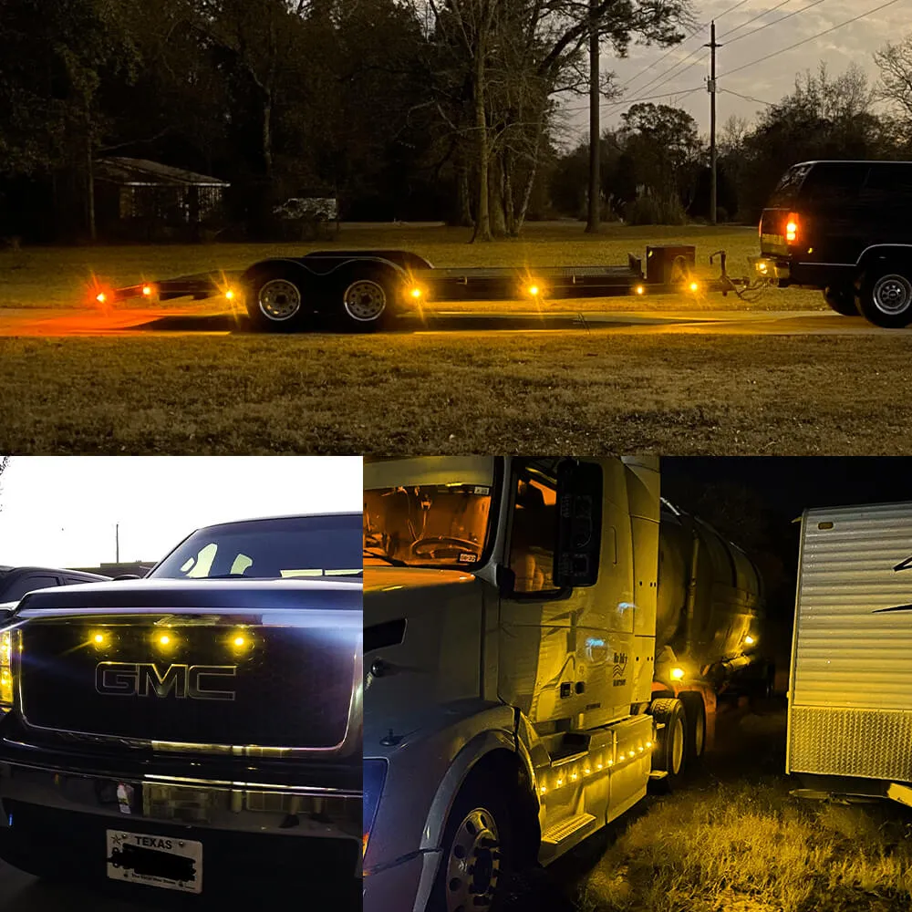 10PCS 2inch Round LED Side Marker Light for Truck Trailer 12V (red/yellow/white)