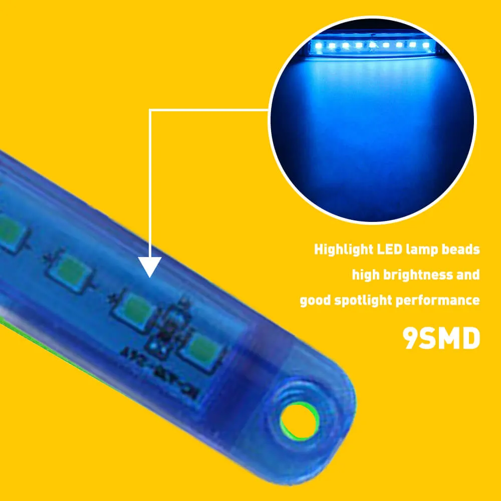 10Pcs 3.94 Inch Slim LED Side Marker Lights 12-24V 9 SMD LED for Truck Trailer RV Bus