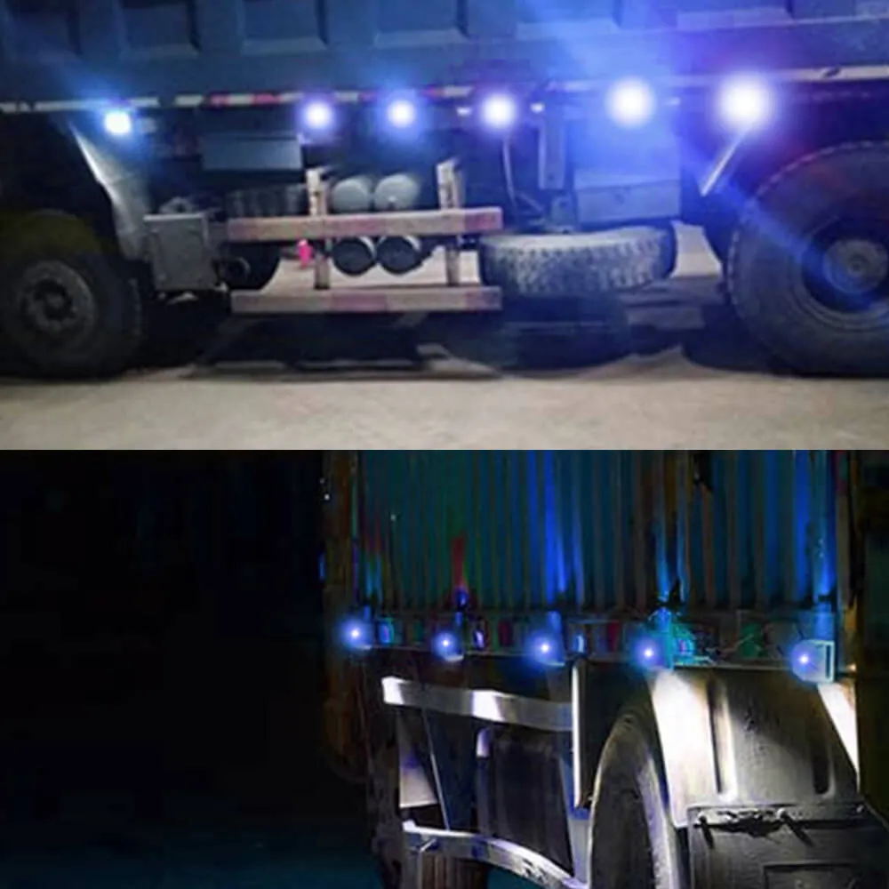 10Pcs 3.94 Inch Slim LED Side Marker Lights 12-24V 9 SMD LED for Truck Trailer RV Bus