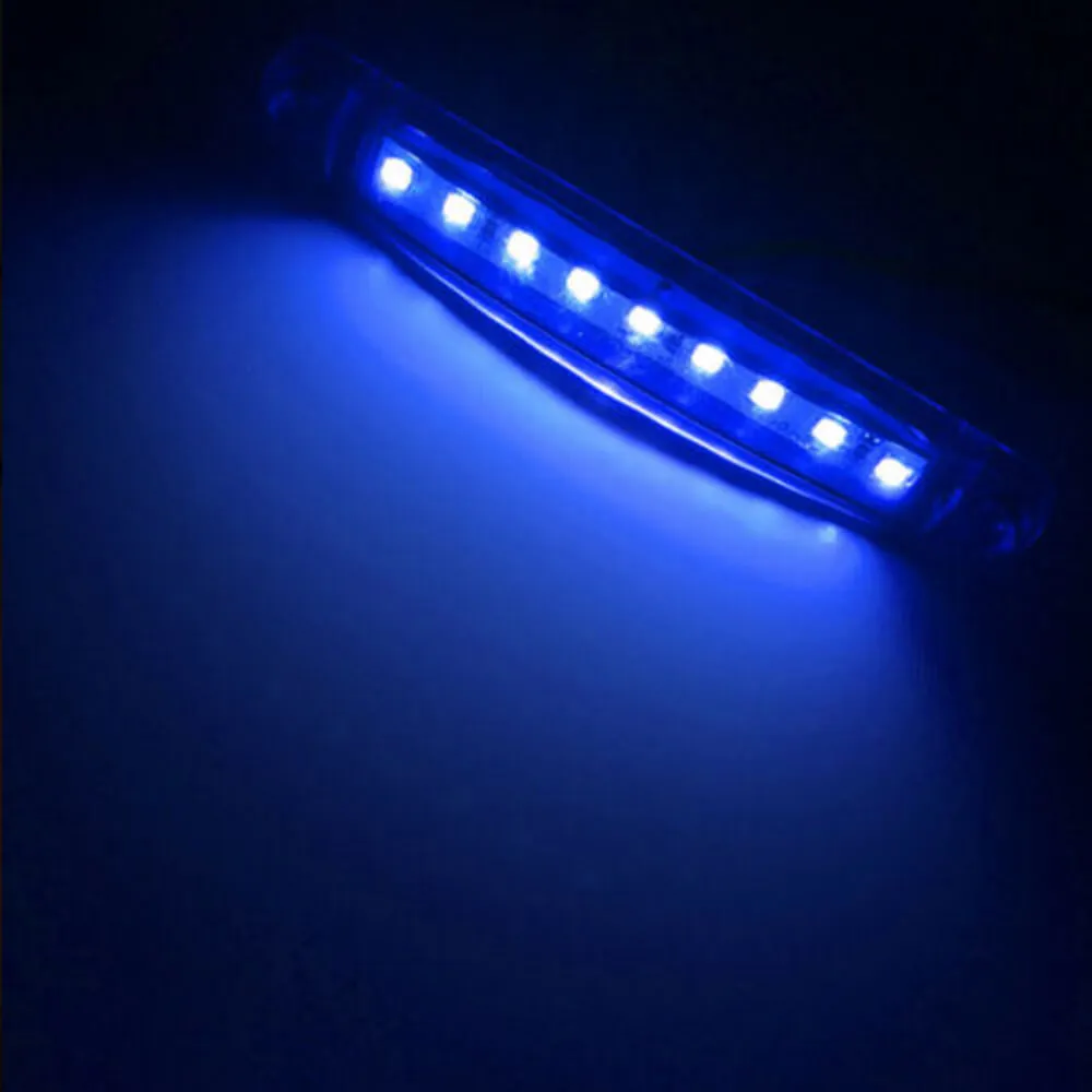 10Pcs 3.94 Inch Slim LED Side Marker Lights 12-24V 9 SMD LED for Truck Trailer RV Bus