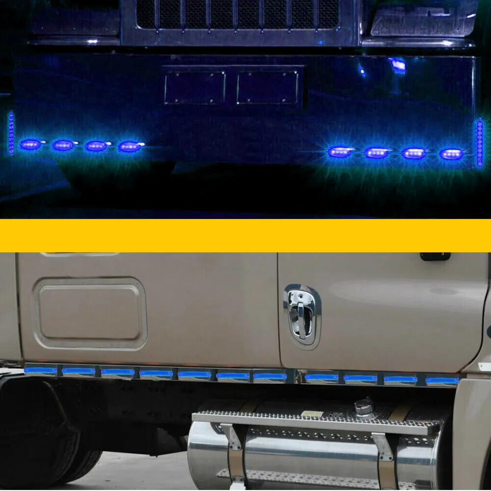10Pcs 3.94 Inch Slim LED Side Marker Lights 12-24V 9 SMD LED for Truck Trailer RV Bus