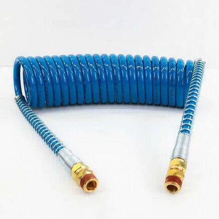 15 Ft Air Coil Hose Set Red & Blue w/ 12 inch Leads | 11015