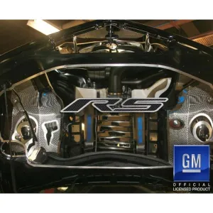 2010-2019 CAMARO RS - 'RS' HOOD EMBLEM - BRUSHED STAINLESS STEEL
