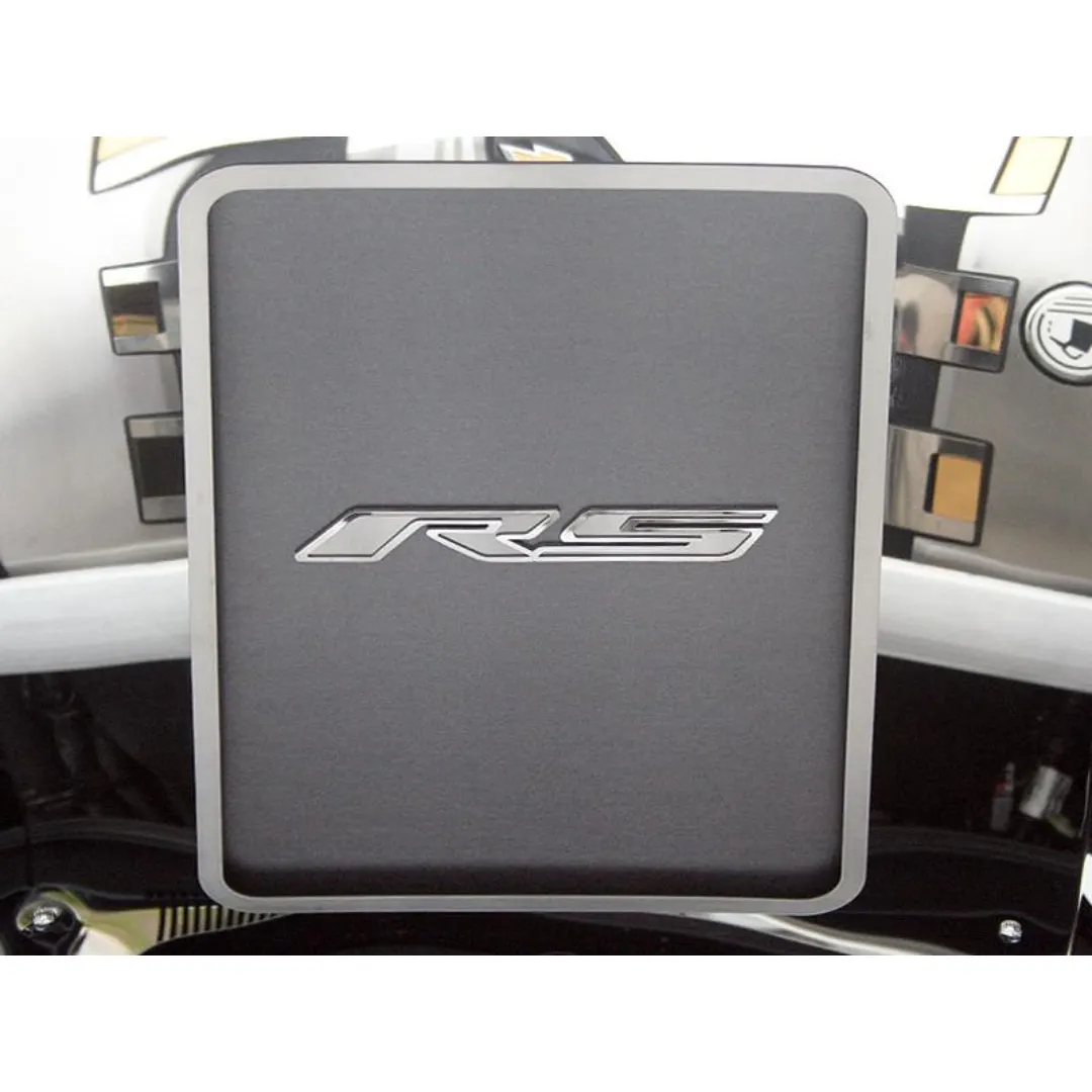 2010-2019 CAMARO RS - 'RS' HOOD EMBLEM - BRUSHED STAINLESS STEEL