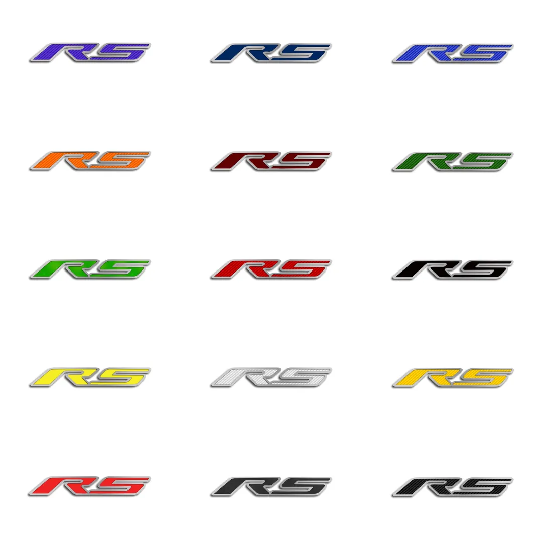2010-2019 CAMARO RS - 'RS' HOOD EMBLEM - BRUSHED STAINLESS STEEL