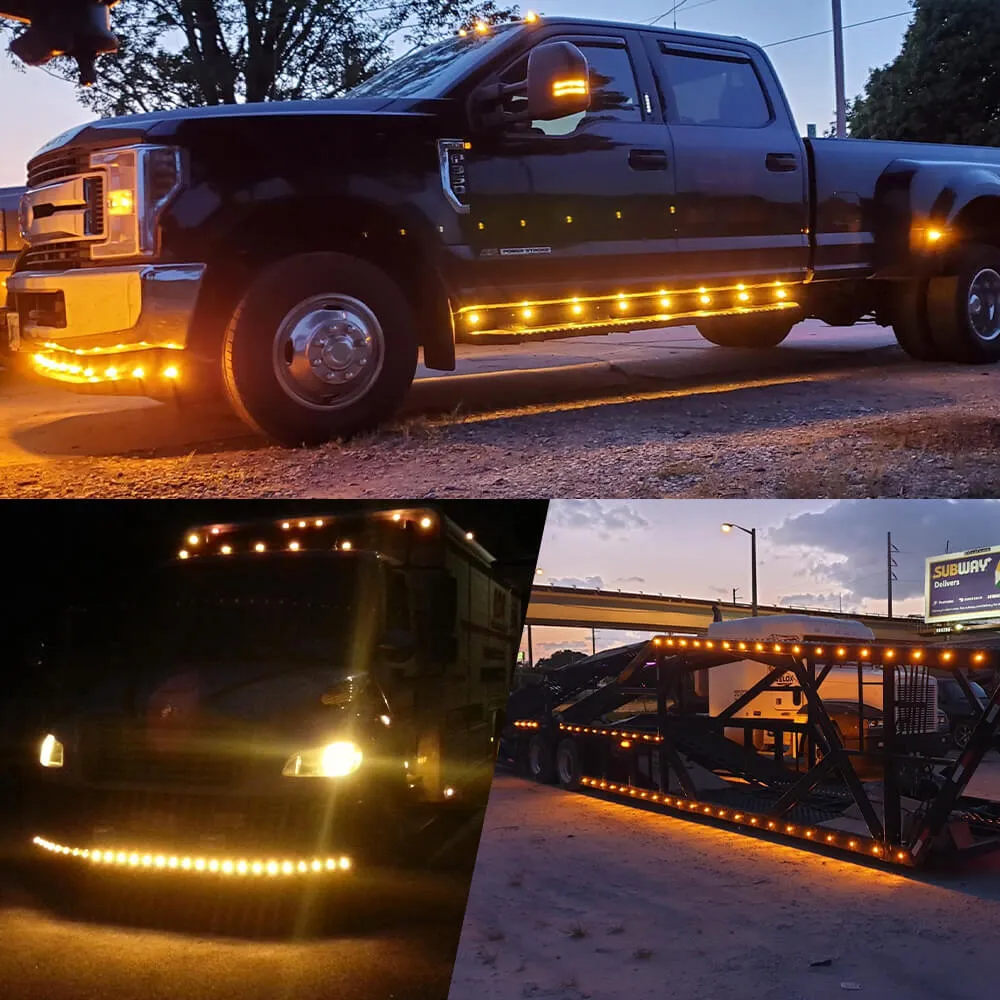 20PCS 0.75inch Round LED Side Marker Light With Stainless Chrome Bezel Cover for Truck Trailer