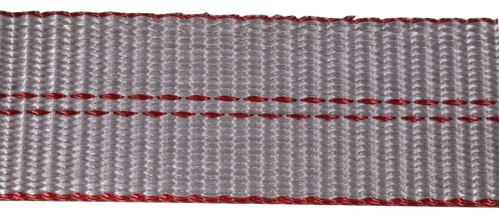 2" Heavy Duty Grey Webbing w/ Red Edge Guard - 12,000 lb. MBS
