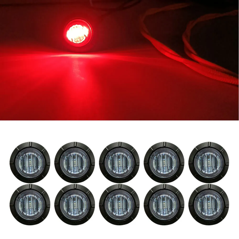 3/4 Inch Smoked LED Side Marker lights Round Bullet Mini Size 3LEDs Truck Trailer(10pcs/20pcs)
