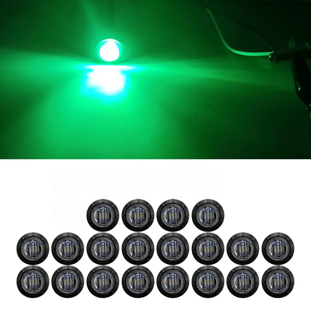 3/4 Inch Smoked LED Side Marker lights Round Bullet Mini Size 3LEDs Truck Trailer(10pcs/20pcs)