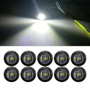 3/4 Inch Smoked LED Side Marker lights Round Bullet Mini Size 3LEDs Truck Trailer(10pcs/20pcs)