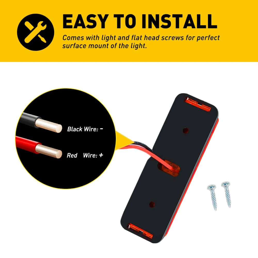 4 Inch 3 LEDs Front Rear LED Side Marker Light for 12V Truck Trailer RV 4PCS