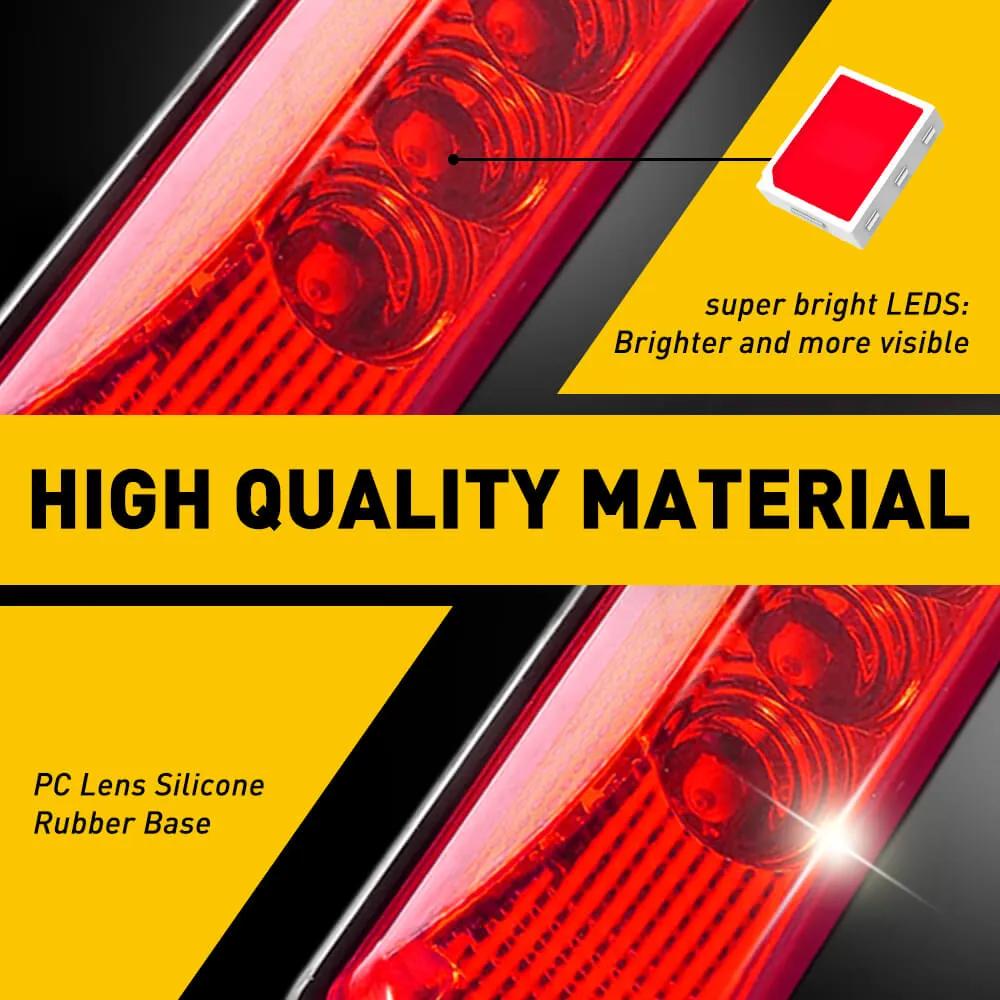 4 Inch 3 LEDs Front Rear LED Side Marker Light for 12V Truck Trailer RV 4PCS
