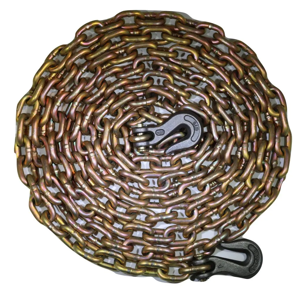5/16" x 20 Ft  G70 Transport Chain w/ Clevis Grab Hooks USA | 100 PACK