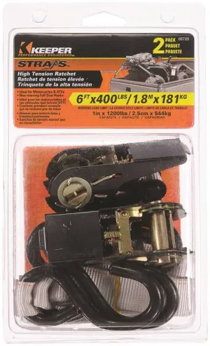 6ft Ratchet-cycle Tie Down 2pk