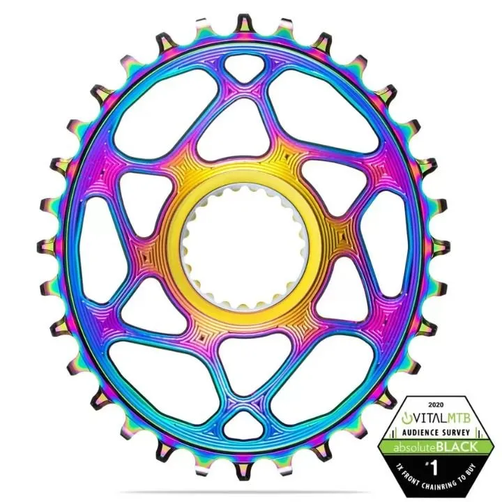 Absolute Black Oval MTB Chainring 1X Direct Mount Shimano HG  12 Speed Rainbow