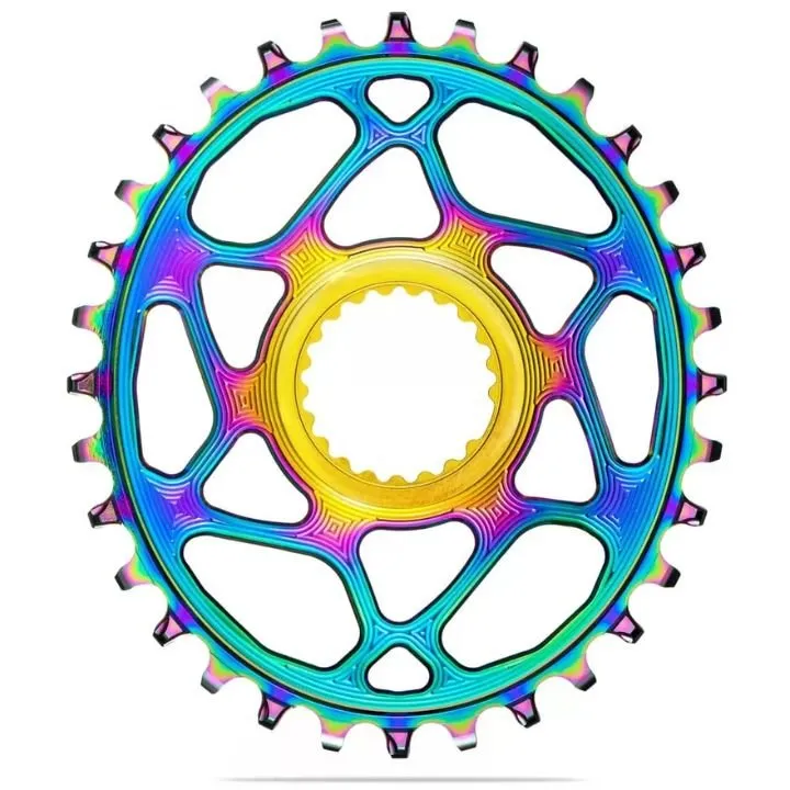 Absolute Black Oval MTB Chainring 1X Direct Mount Shimano HG  12 Speed Rainbow