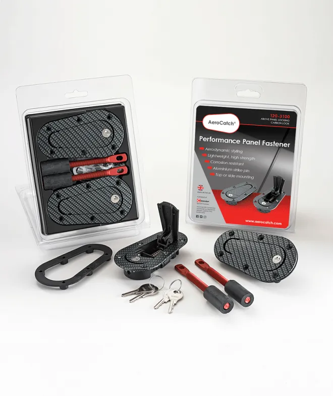 AeroCatch 120 Above Panel Xtreme Series Locking Latch Kit - Carbon Fiber Look - 120-3100