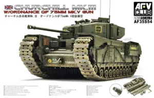 AFV Club Military 1/35 British Churchill Mk III Infantry Tank w/Ordance QF 75mm Mk V Gun Kit