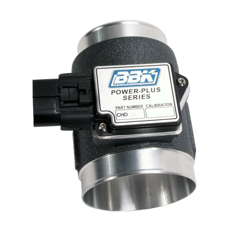 BBK Performance Mass Airflow Meter - 76 mm - Aluminum Housing - Black Powder Coat - 24 lb Injectors - Cold Air Intakes - Ford Mustang 1986-93
