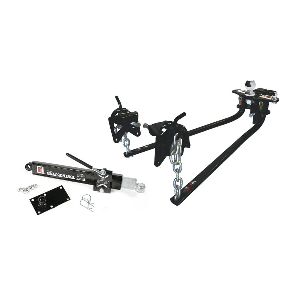 Camco EAZ-Lift Elite 1,200lb RV Weight Distribution Hitch | Adjustable Sway Control & Interchangeable Spring Bars | Pre-Installed Hitch Ball & Sway Control Ball | 1,400lb Max Tongue Weight (48069)
