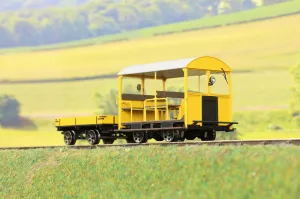 Ellis Clark Trains E1018US Finescale O Gauge Wickham Trolley & Trailer, BR Yellow 'Unnumbered', DCC Sound