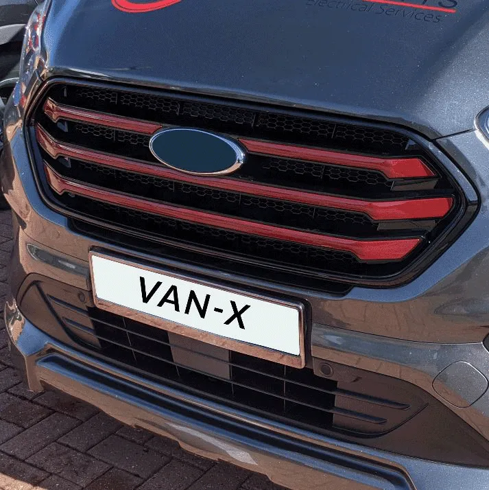 For Ford Transit Custom Front Grille OEM Style New Shape (Gloss Black Base) Painted and Ready to Fit