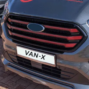 For Ford Transit Custom Front Grille OEM Style New Shape (Gloss Black Base) Painted and Ready to Fit