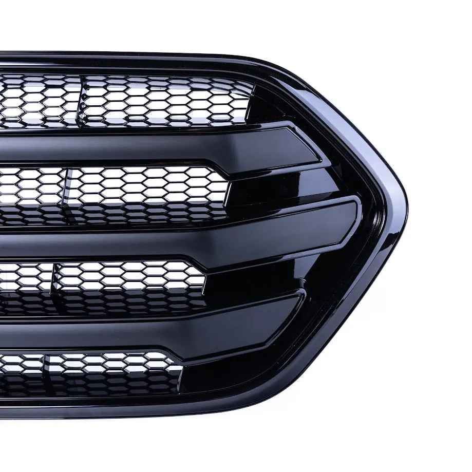 For Ford Transit Custom Front Grille OEM Style New Shape (Matte Black Base) Painted and Ready to Fit