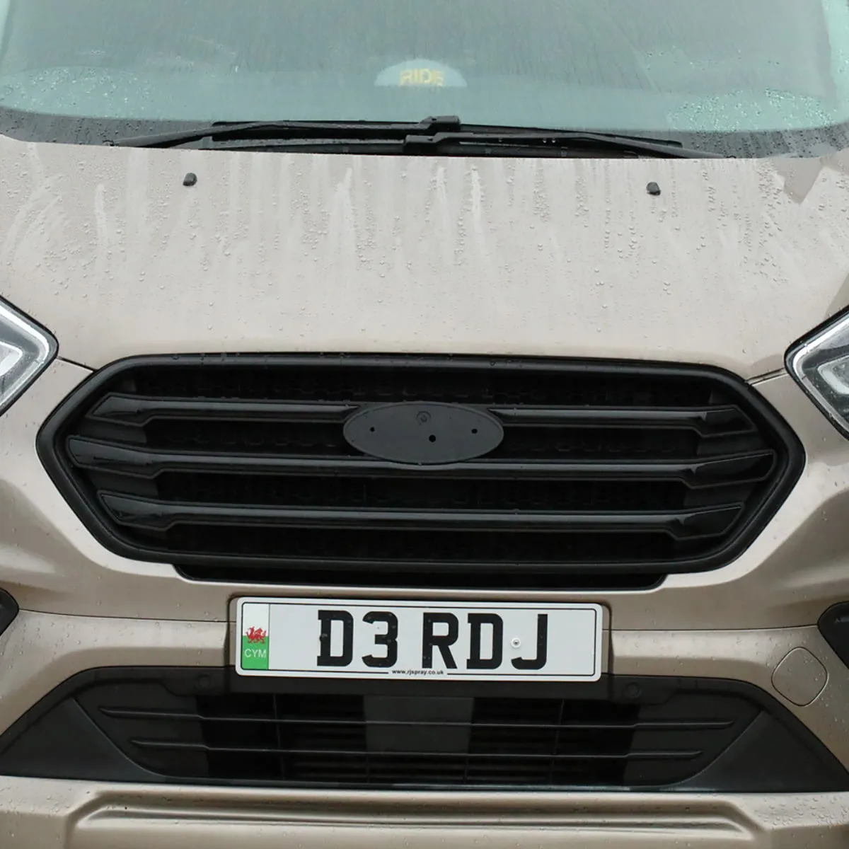 For Ford Transit Custom Front Grille OEM Style New Shape (Matte Black Base) Painted and Ready to Fit