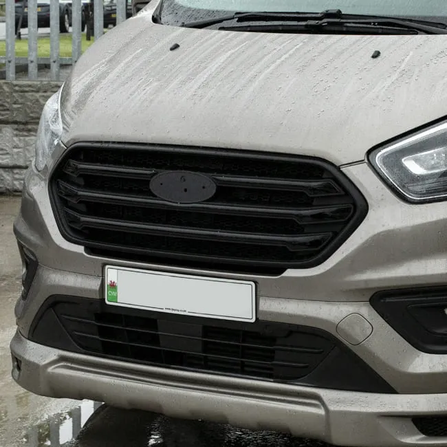 For Ford Transit Custom Front Grille OEM Style New Shape (Matte Black Base) Painted and Ready to Fit
