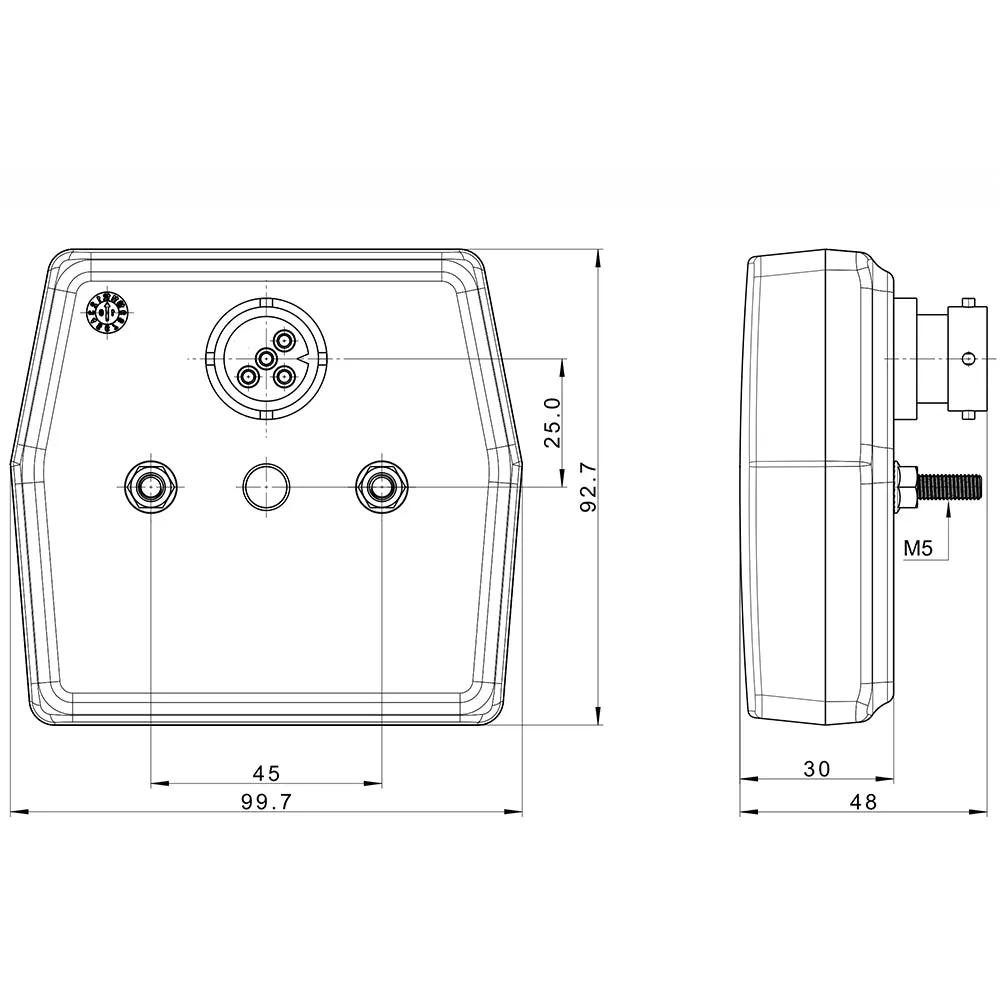 Fristom FT-222 Small 12V LED Trailer Lamp with Stop, Tail & Indicator