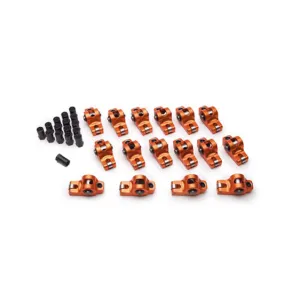 Harland Sharp Original Rocker Arm - 7/16" Stud Mount - 1.60 Ratio - Full Roller - Aluminum - Orange - Small Block Ford - (Set of 16)