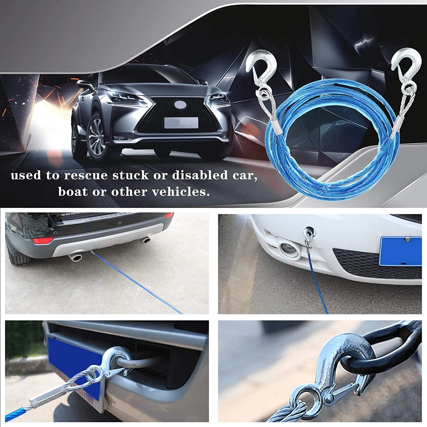 Heavy Duty Original 5 ton capacity Steel Towing Cable/Rope Cars