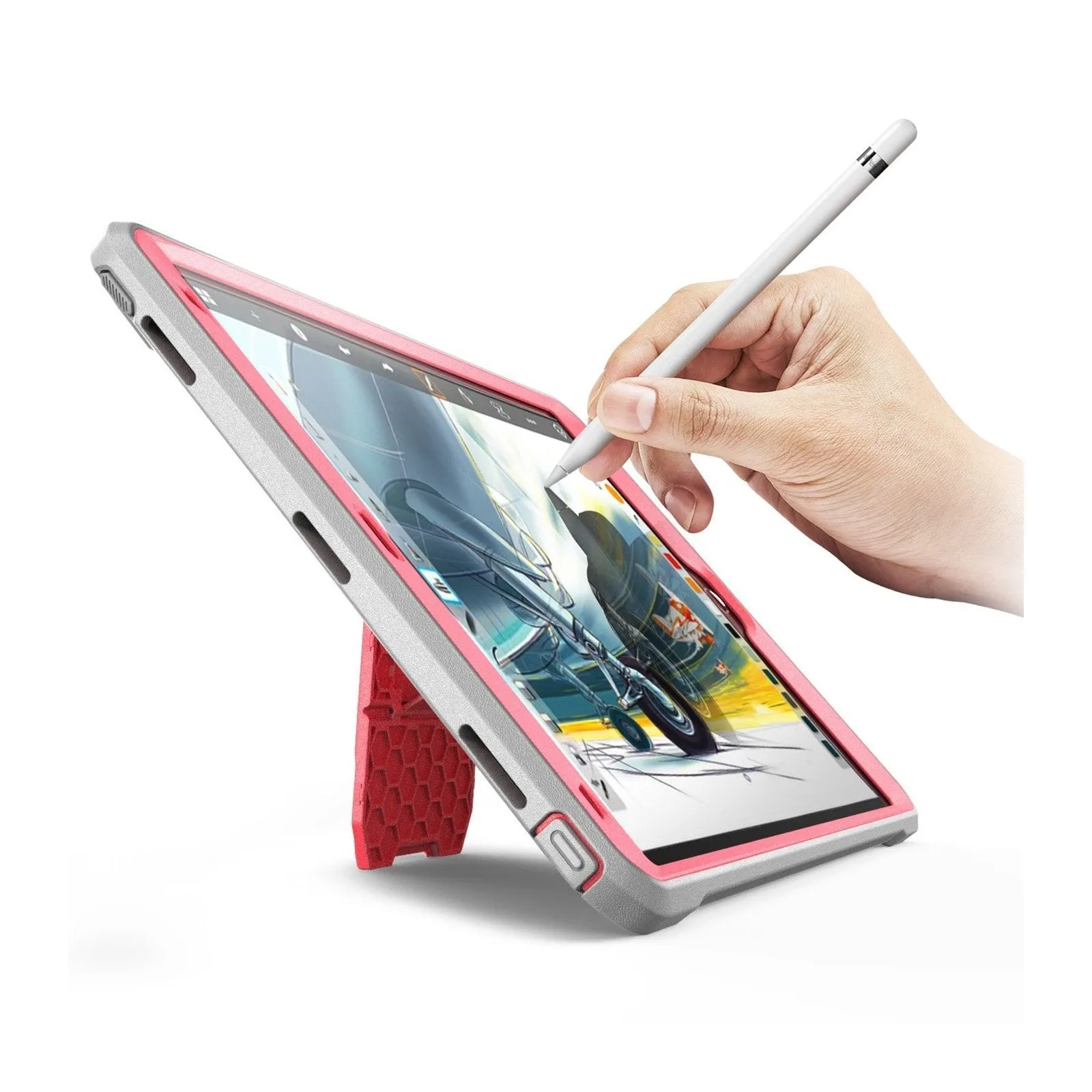 iPad Pro 10.5 inch (2017) Unicorn Beetle Rugged Case with Screen Protector-Pink