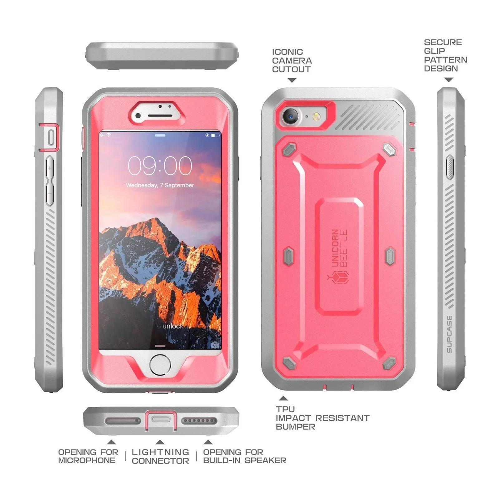 iPhone 7 / 8 Unicorn Beetle Pro Full-Body Case-Pink