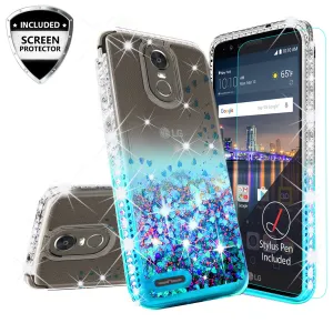 LG Stylo 3 Case, LG Stylus 3 Case Liquid Glitter Phone Case Waterfall Floating Quicksand Bling Sparkle Cute Protective Girls Women Cover for Stylo 3/Stylus 3 - Teal