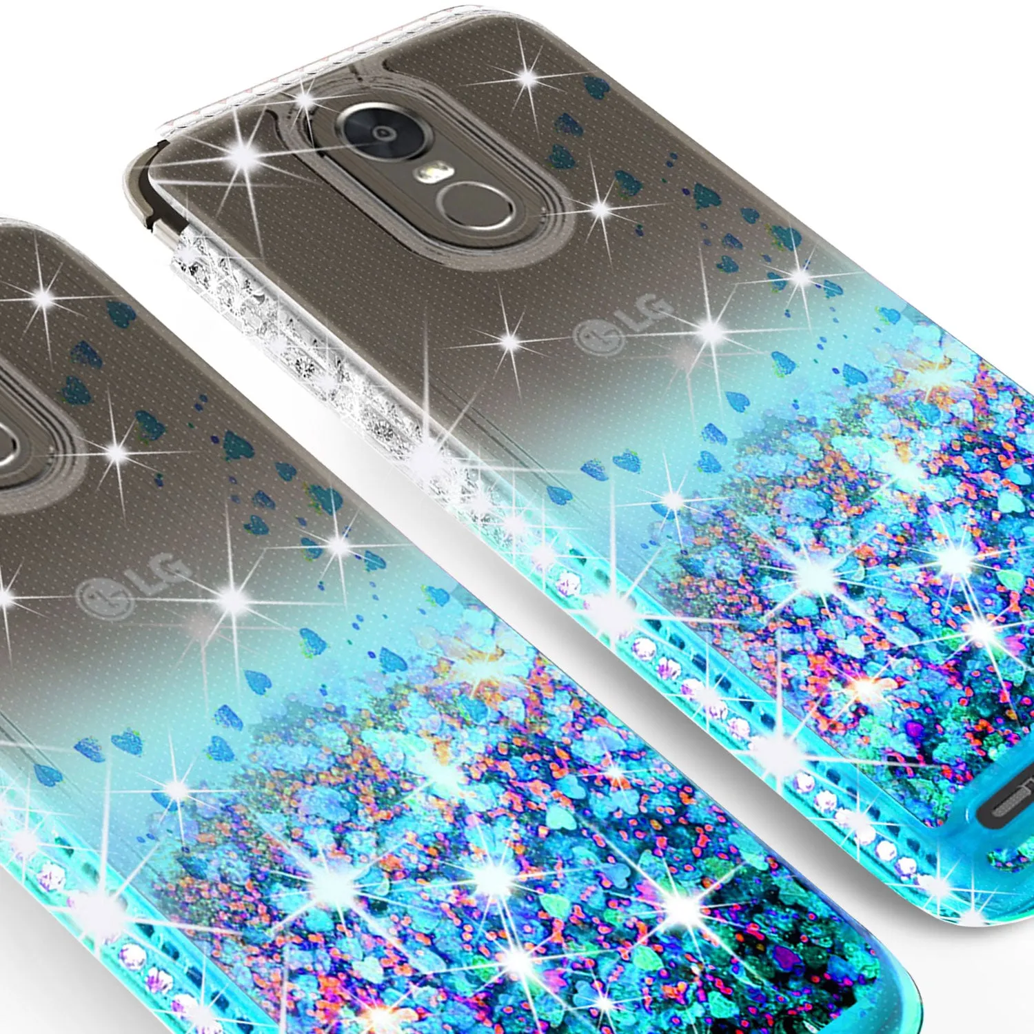 LG Stylo 3 Case, LG Stylus 3 Case Liquid Glitter Phone Case Waterfall Floating Quicksand Bling Sparkle Cute Protective Girls Women Cover for Stylo 3/Stylus 3 - Teal