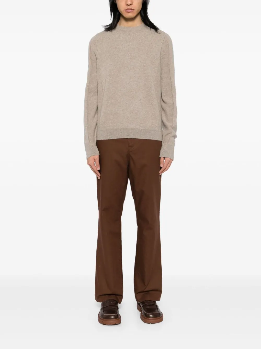 Long-Sleeve Mélange Polo