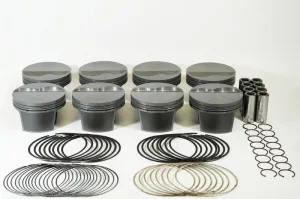 Mahle PowerPak Forged Piston Kit - Includes Rings - 4.040" Bore - 1.0 x 1.0 x 2.0 mm Ring Groove - Minus 6.0 cc - SB Ford