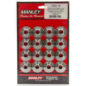 Manley 10 Degree Valve Spring Retainer - 1.105 in / 0.710 in OD Steps - 1.550 in Dual Spring - Titanium - Set of 16