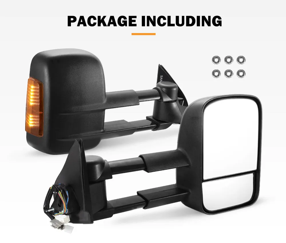 Pair Extendable Towing Side Mirrors for Holden Colorado 2008-2011