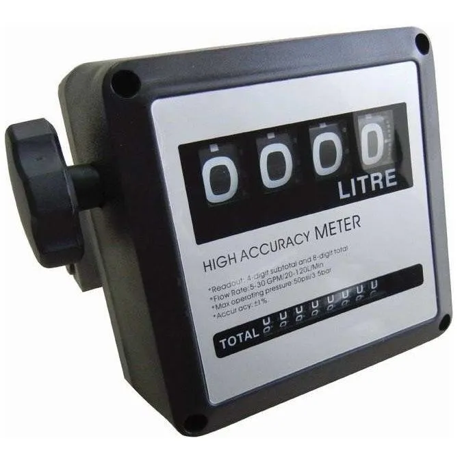 Power Line Mechanical Flow Meter 4 Digit