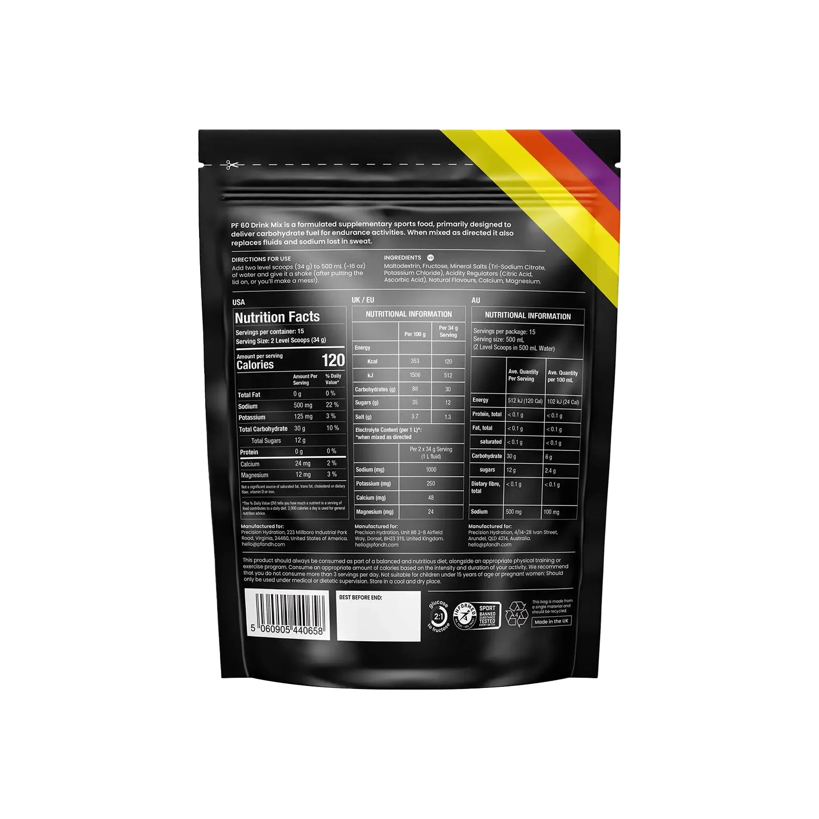 Precision Fuel & Hydration PF 60 Energy Drink Mix
