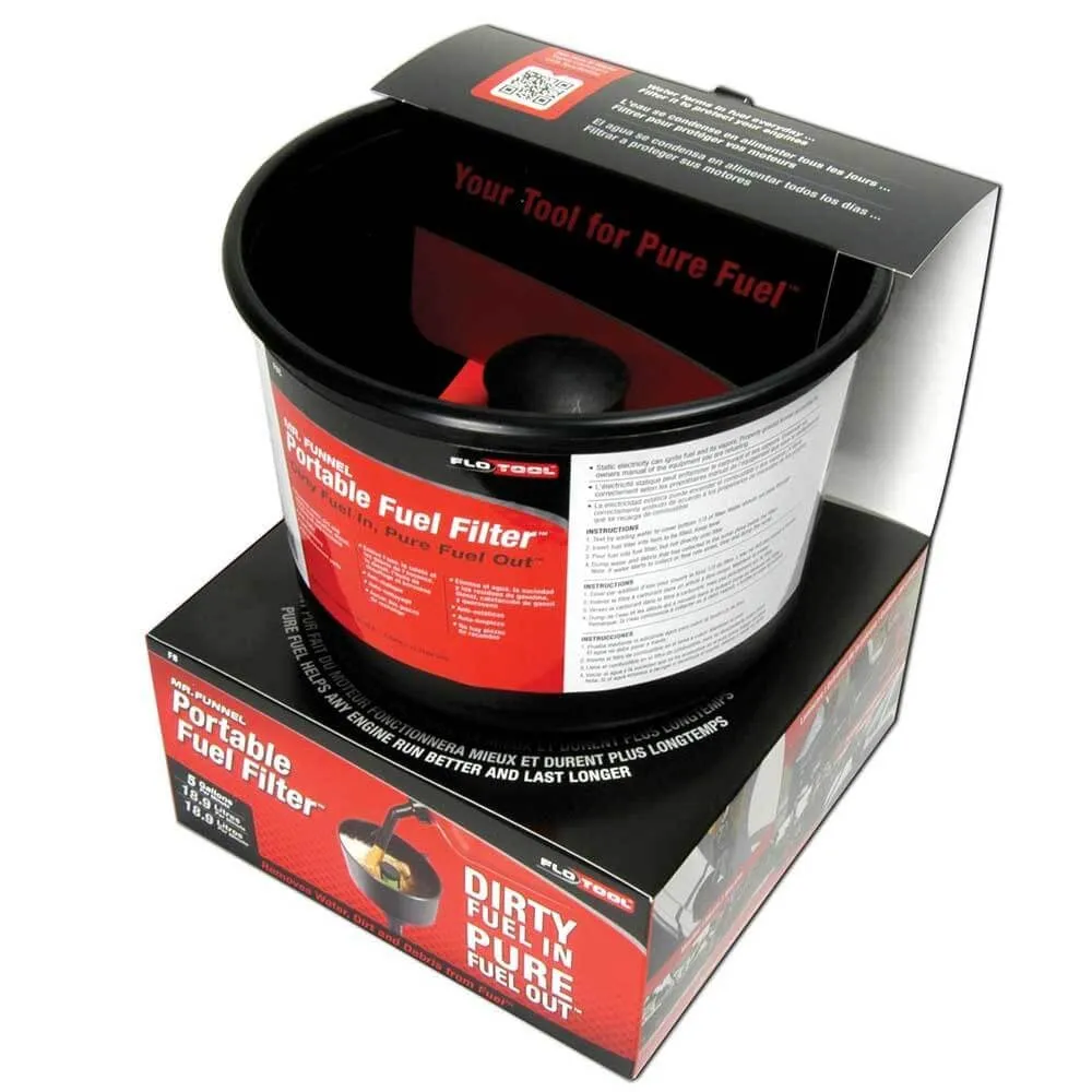 Pro Quip FloTool Mr Funnel Black Conductive Fuel Filter Funnel (19LPM) - F8C