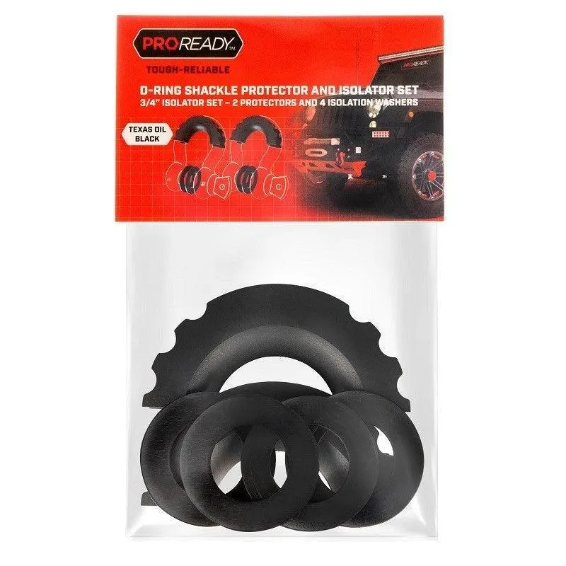 PROREADY 2pcs Shackle Protector and 4 Isolators (Black)