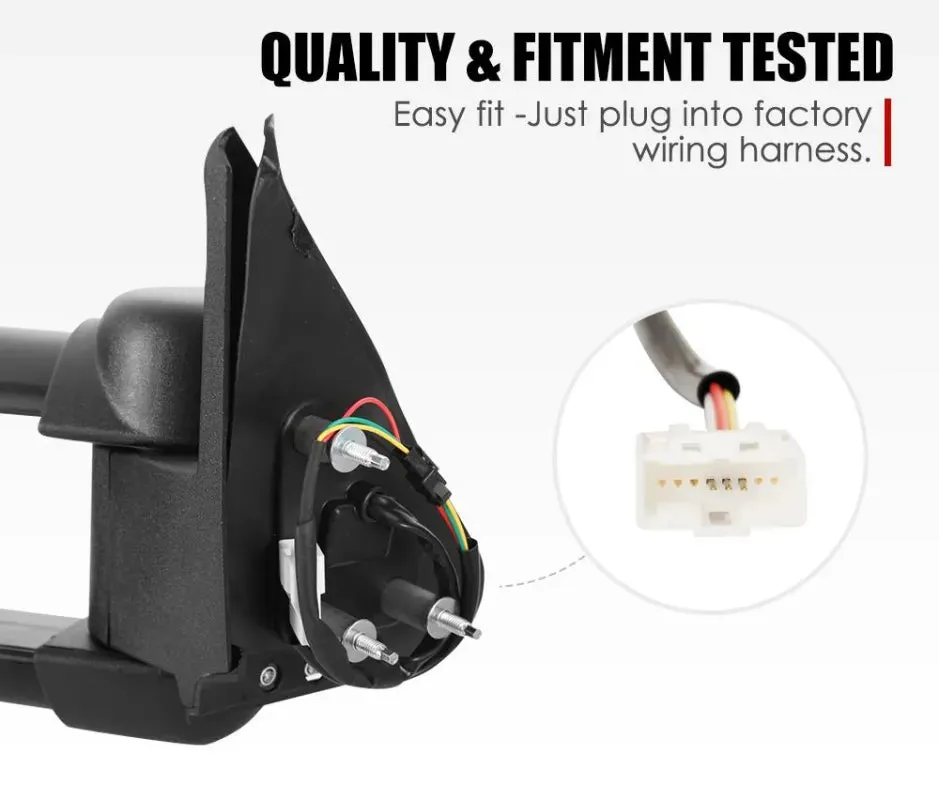 San Hima Extendable Towing Mirrors for Nissan Patrol GU Y61 1997-2016