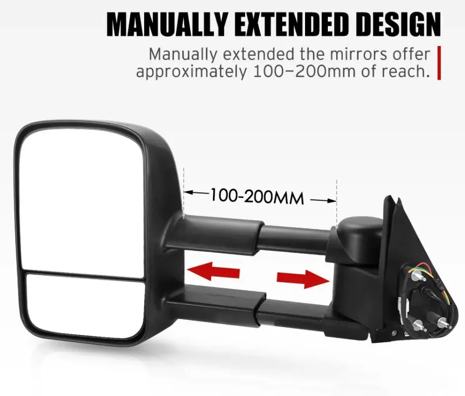 San Hima Extendable Towing Mirrors for Nissan Patrol GU Y61 1997-2016