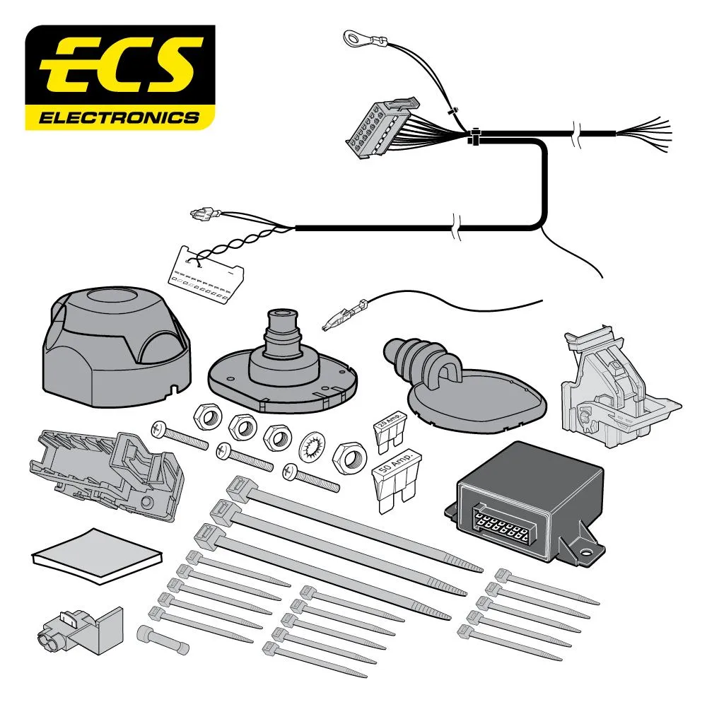 Towbar Wiring Kit 7 Pin PEUGEOT 208 3 & 5 Door April 2011 - September 2019 PE064B1U