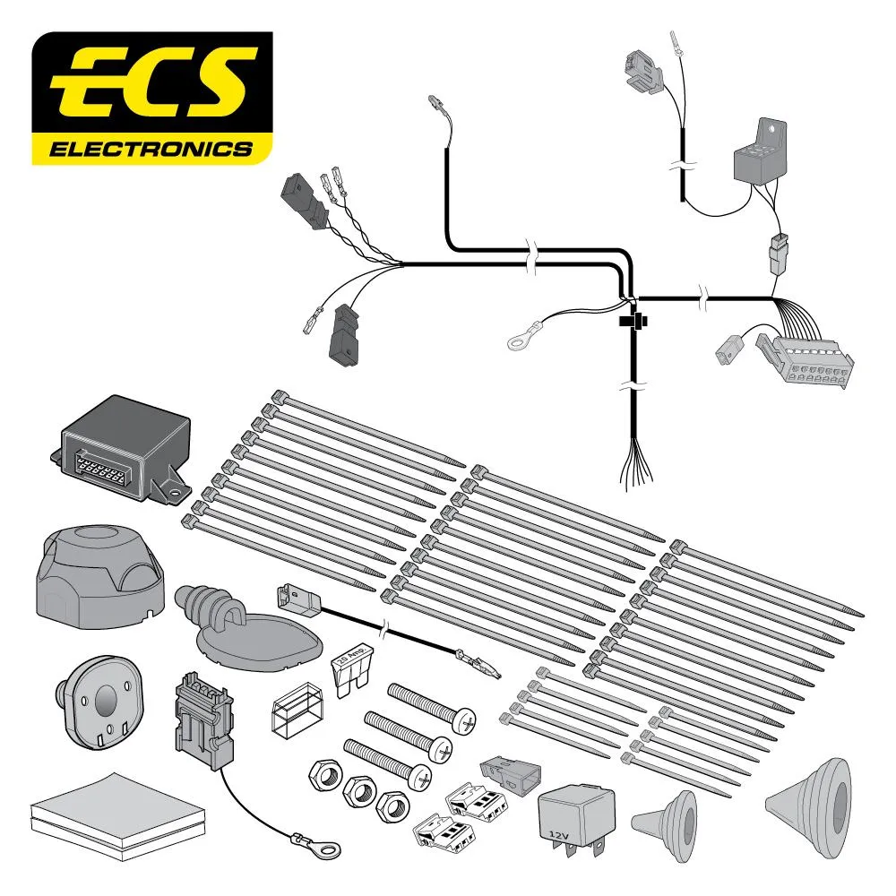 Towbar Wiring Kit 7 Pin VOLKSWAGEN Transporter T5 September 2009 - July 2015 VW126B2U